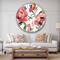 Designart 'Red Springflowers And Handpainted Butterfly Traditional Wall Clock